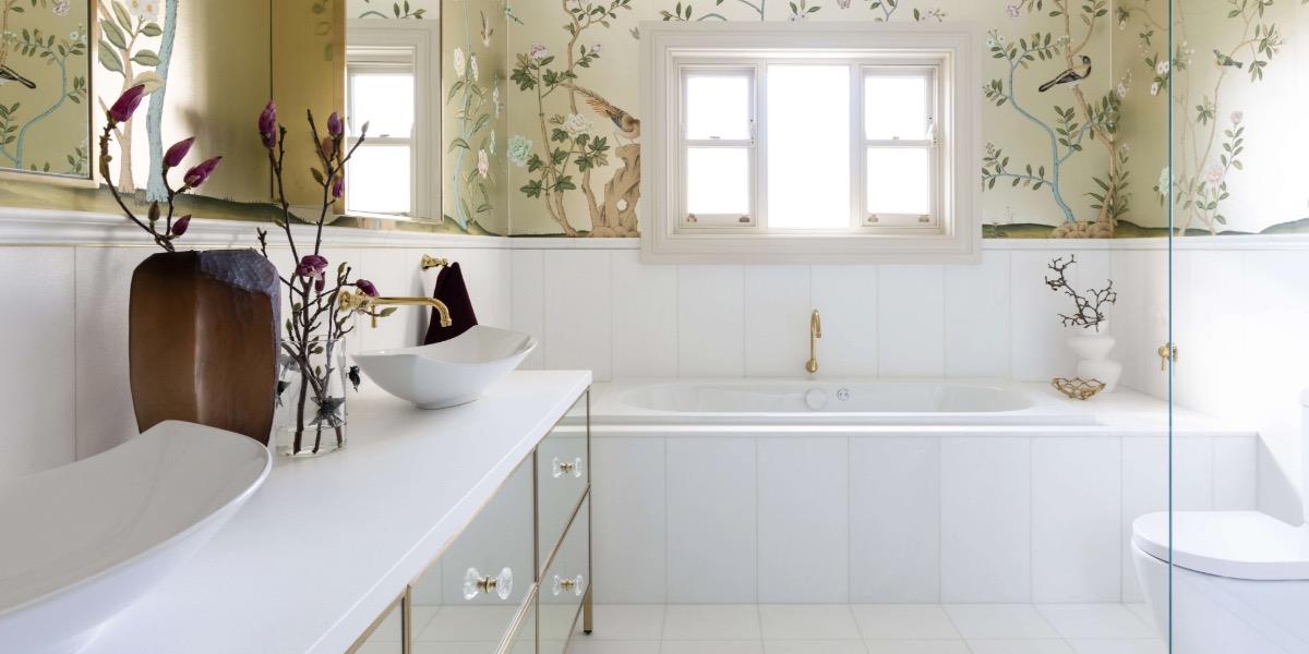 Sydney designer Robyn Cote (Inspired Interiors by Robyn Cote paid extraordinary attention to detail in both surface selection and transitions in this stunning bathroom. 
